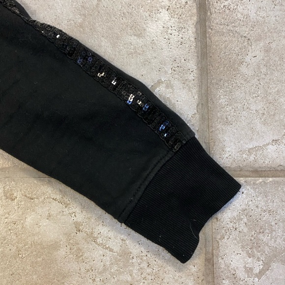 7 for all man kind Black Zip-Up Hoodie with Sequin Details - Picture 9 of 9